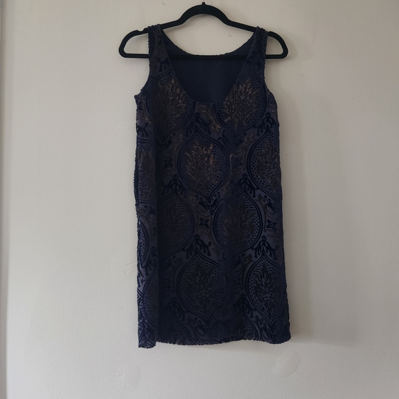 LOFT XSP petite velvet open back mini shift dress cocktail party dress - Picture 6 of 8